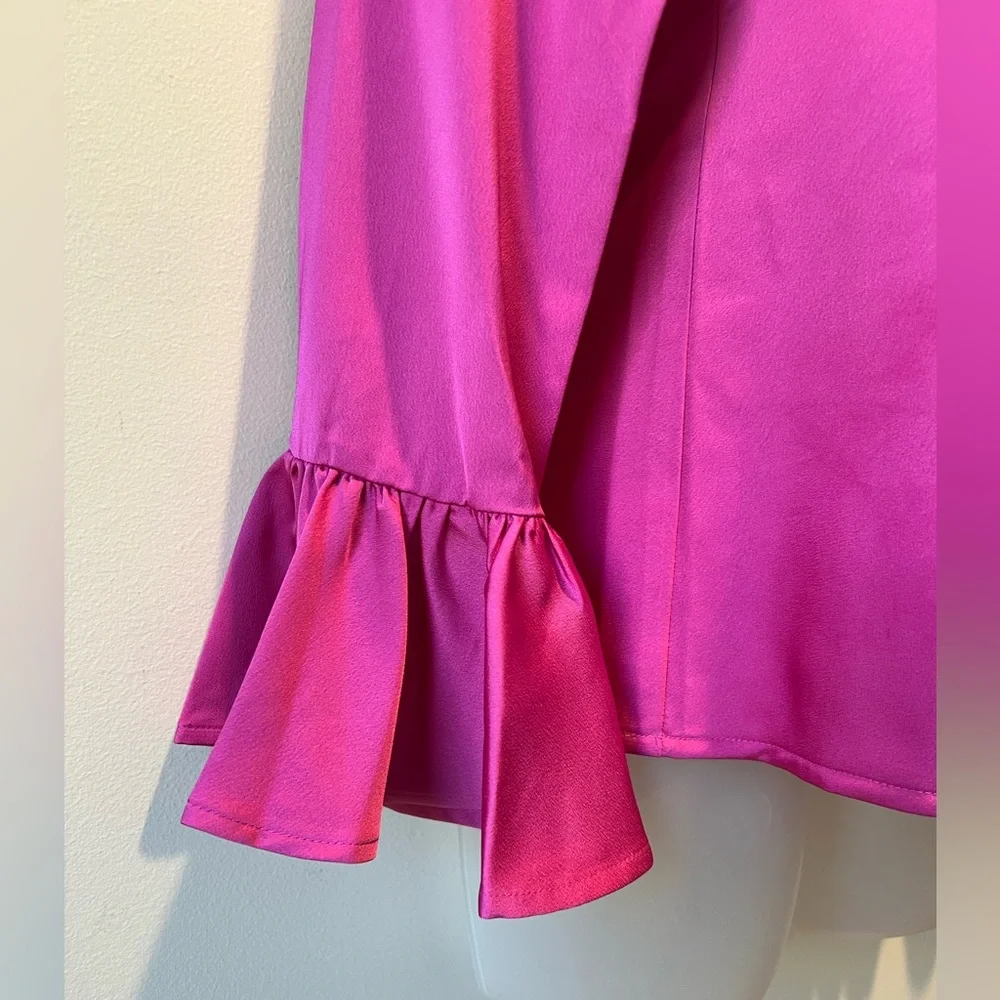 NEW JCrew Garden Blouse with Ruffled Sleeves  in Pink, Size Classic-XS - Picture 6 of 12